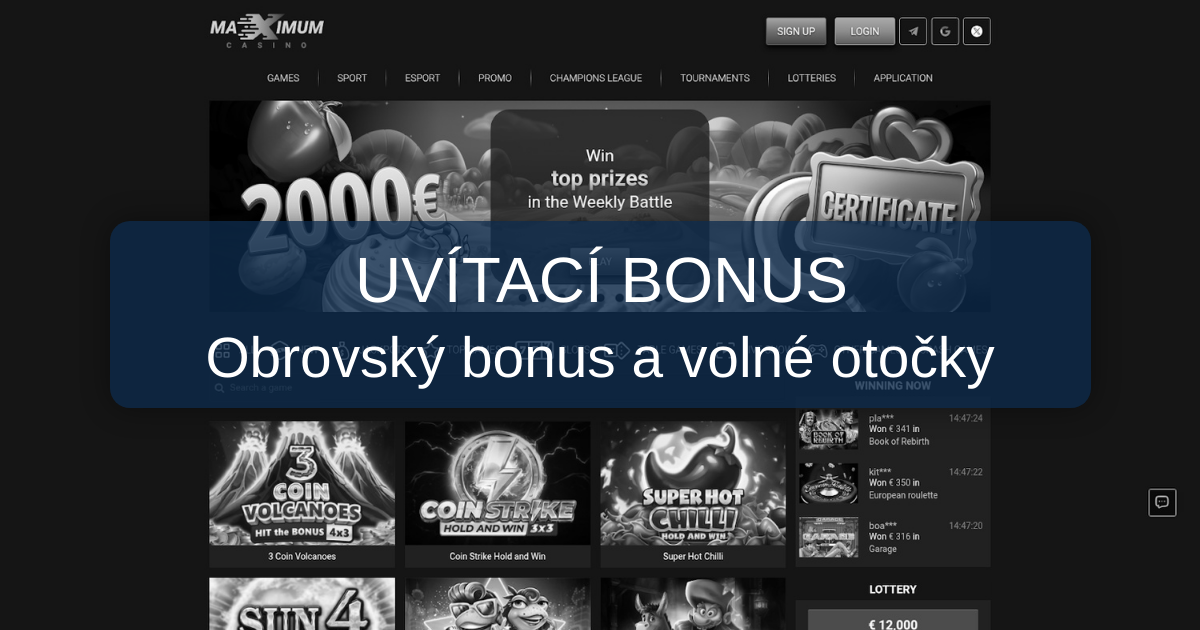 Maximum Casino welcome bonus