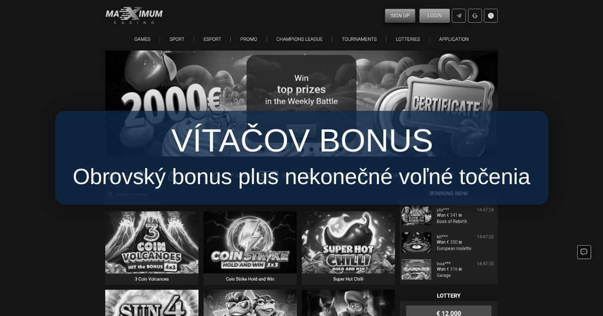 Maximum Casino welcome bonus