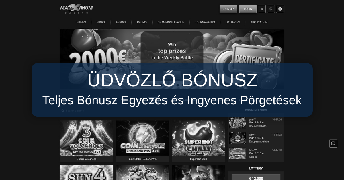 Maximum Casino welcome bonus